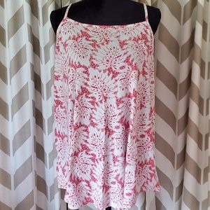Lane Bryant pink leafy tank top